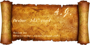 Ander József névjegykártya